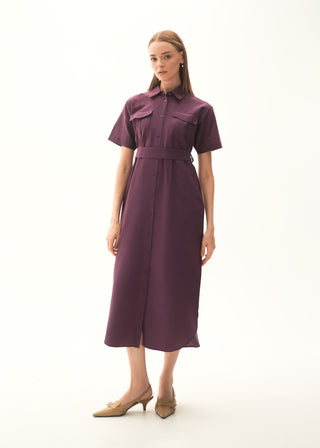 Button-Down Linen blend Dress