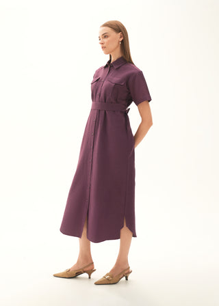 Button-Down Linen blend Dress