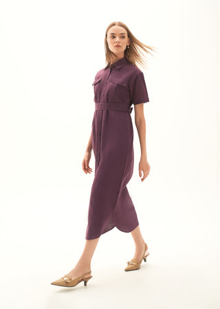 Button-Down Linen blend Dress