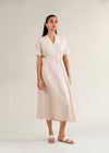 Belted V-Neck Dress- WS25-158