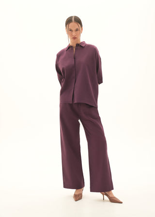 Wide-leg Linen Blend Trouser