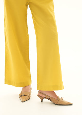 Wide-leg Linen Blend Trouser