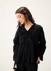 Flared Linen Blend Top- WS25-229