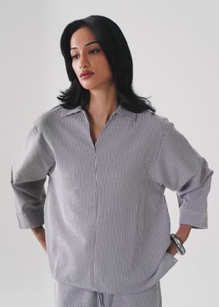 Striped Seersucker Top- WS26-404
