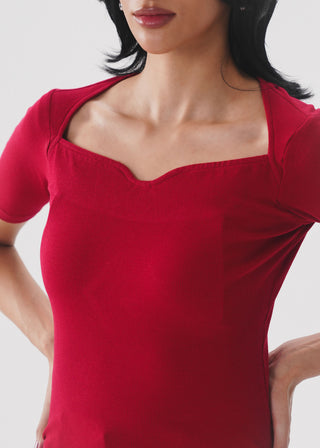 Sweetheart Neckline Slim Fit Top- WS26-165