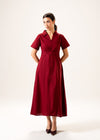 Linen Blend Dress with Panels- WS25-218