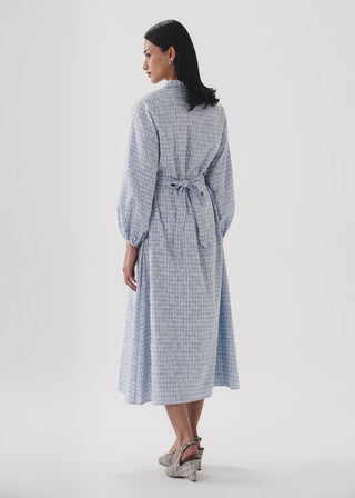 Gingham Dress with Print- WS26-160
