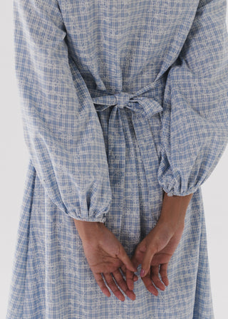 Gingham Dress with Print- WS26-160