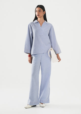 Striped Seersucker Trousers- WS26-172