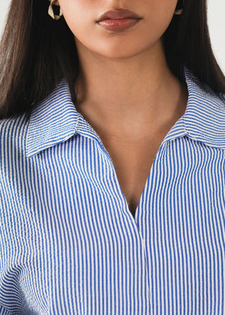 Striped Seersucker Top- WS26-163