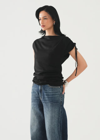 Asymmetric Shirt with Ruching- WS26-171