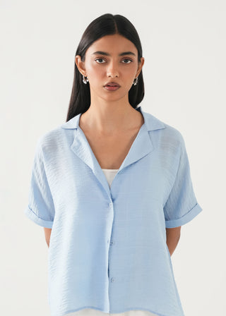 Textured Notch Collar Shirt- WS26-187