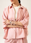 Oversized Linen Blend Kimono Shirt- WS25-221