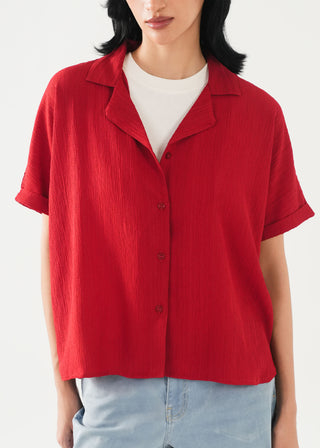 Textured Notch Collar Shirt- WS26-186