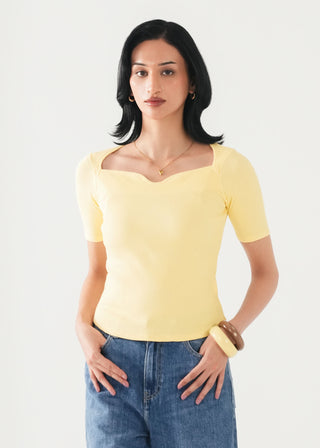Sweetheart Neckline Slim Fit Top- WS26-164