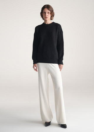 Ribbed Wide Leg Trouser