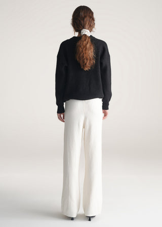 Ribbed Wide Leg Trouser