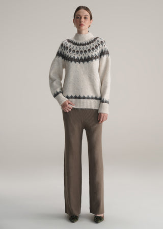 Oversized Jacquard Knit Sweater