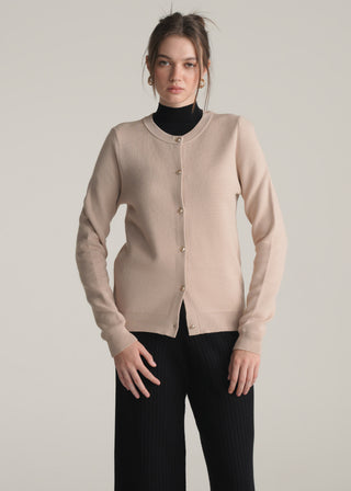 Knit Cardigan with Gold Buttons