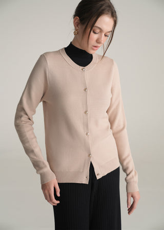 Knit Cardigan with Gold Buttons