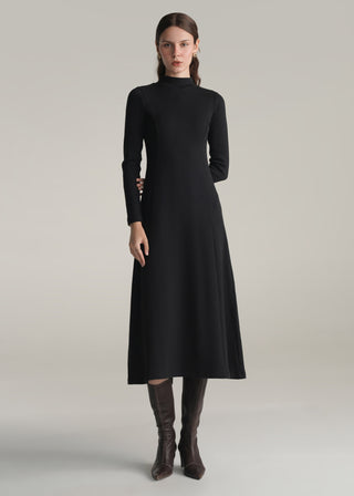 Mock Neck Ribbed Dress