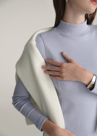 Mock Neck Ribbed Dress