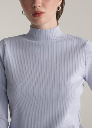 Mock Neck Ribbed Top