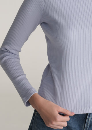 Mock Neck Ribbed Top