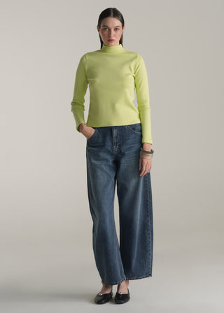 Mock Neck Ribbed Top