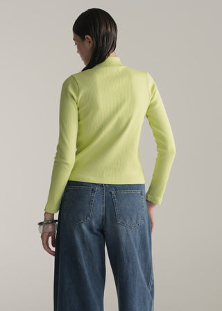 Mock Neck Ribbed Top