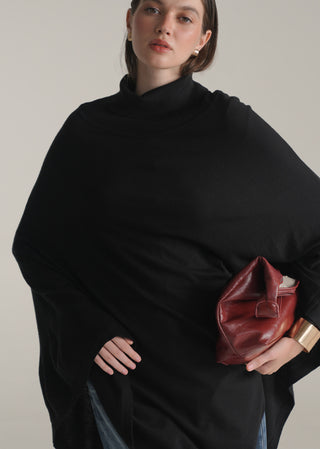 Turtle Neck Asymmetrical Cape