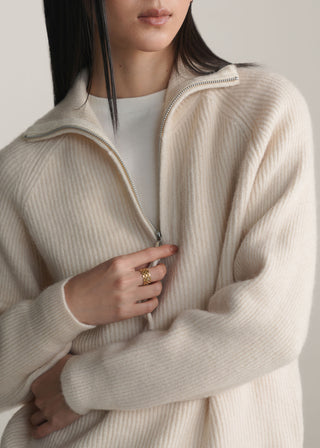 Funnel Neck Half Zip Sweater