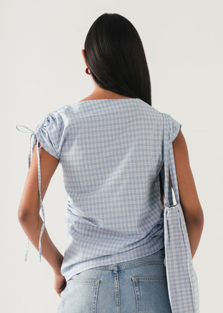 Asymmetric Shirt with Ruching- WS26-170