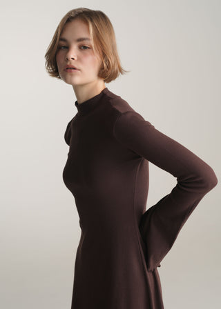 Mock Neck Knitted Dress