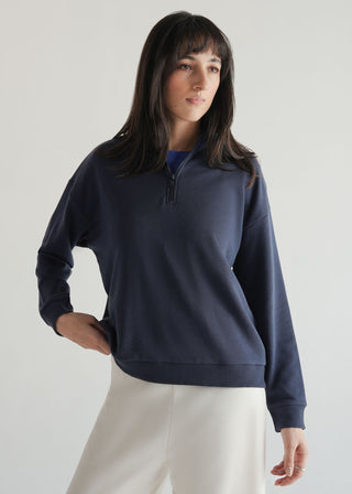 Funnel Neck Terry Sweatshirt
