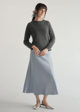 Flared Satin Skirt