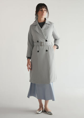 Long Double Breasted Trench Coat