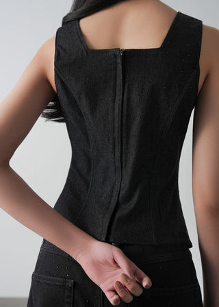 Embellished Denim Corset Top- WS26-131