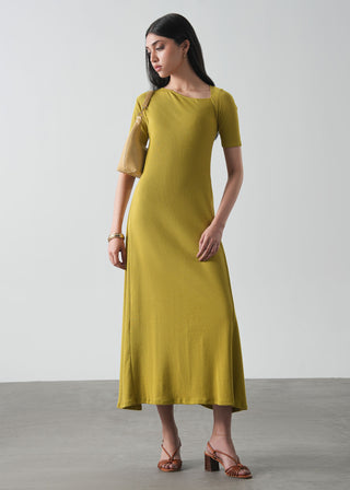 Asymmetrical Neckline Flared Dress- WS26-132