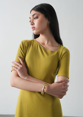 Asymmetrical Neckline Flared Dress- WS26-132