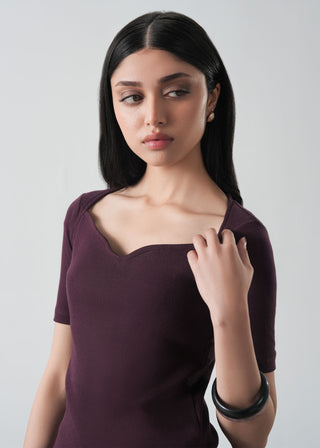 Sweetheart Neckline Slim Fit Top- WS26-124