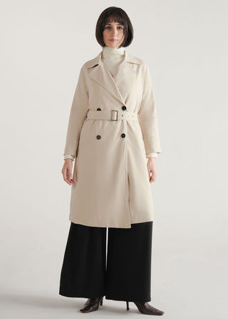 Long Double Breasted Trench Coat