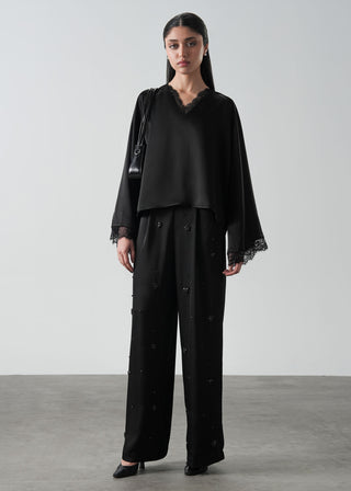 Embellished Satin Pants- WS26-119