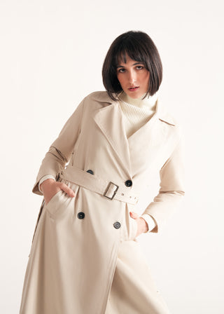 Long Double Breasted Trench Coat