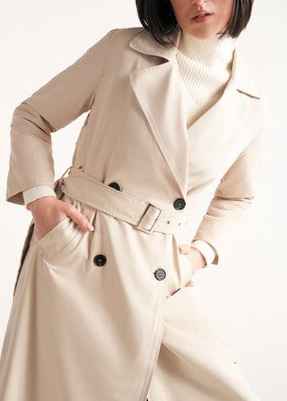 Long Double Breasted Trench Coat