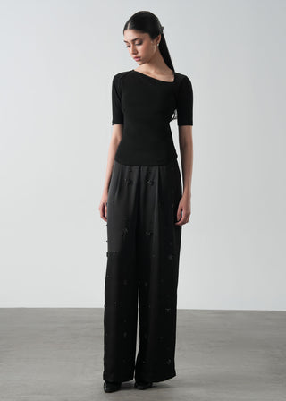 Asymmetrical Neckline Slim Fit Top- WS26-110