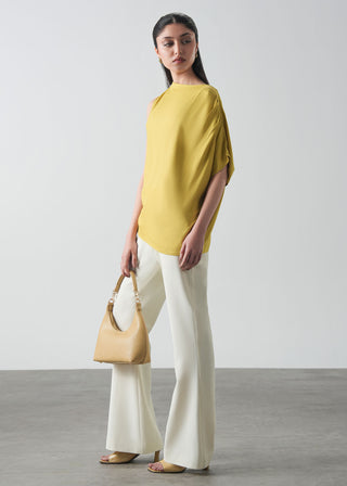 Asymmetric Draped Top with Buttons- WS26-128