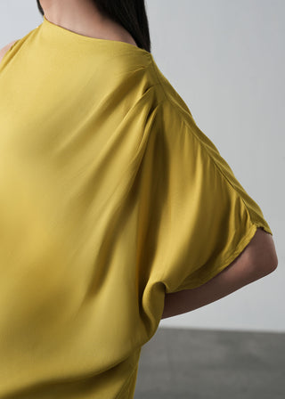 Asymmetric Draped Top with Buttons- WS26-128