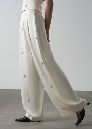 Embellished Satin Pants- WS26-120