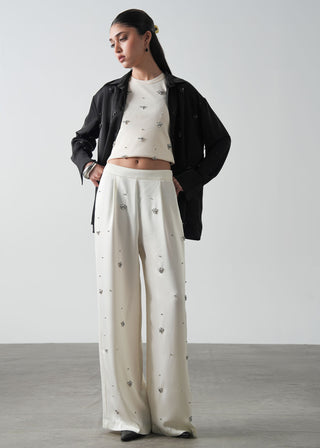 Embellished Satin Shirt- WS26-112